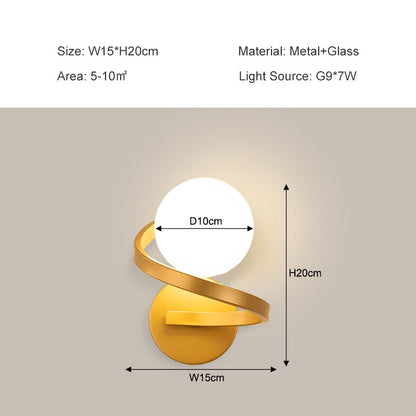 White Frosted Glass Lampshade Wall Lights G9 7W Creative Dining room Bedroom Bedside Aisle Wall Lamp Modern LED Lighting