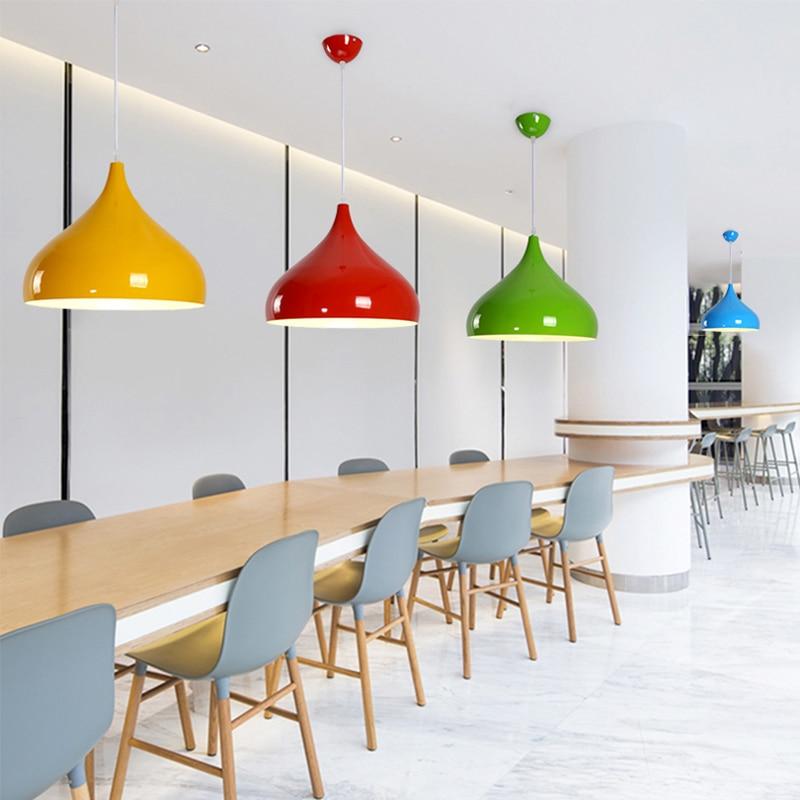 Kitchen Modern Simple Led Pendant Light For Dining Room Restaurant Lamp Aluminum Hanging Room Lamp Renovation Fixture Lampshade