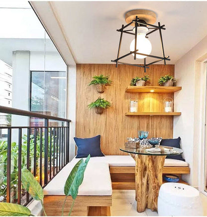 E27 5W Iron Ceiling Lamp Shade Pendant Light Covers and Shades Triangle Metal Ceiling Lamp