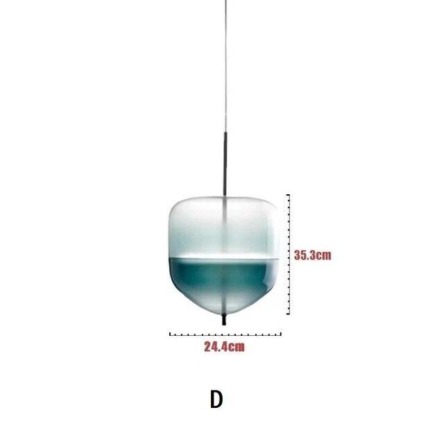 Nordic Art Venice Flow Lake Gradual Glass Chandelier Blue Chromatography Italian Design Lustre Avize Modern Salon