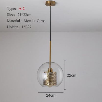 Loft Modern Pendant Light Glass Ball Hanging Lamp Kitchen Light Fixture Dining Hanglamp  Living Room Luminaire