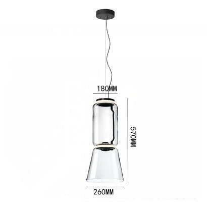 Modern Simple Glass Splicing Time Tunnel Restaurant Empty Chandelier