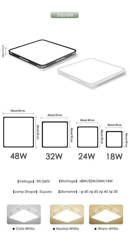 Modern LED Ceiling Light Lamp Lighting Fixture Surface Mount Flush Remote Control Dimmable 18W 48W Living Room Bedroom Balcony