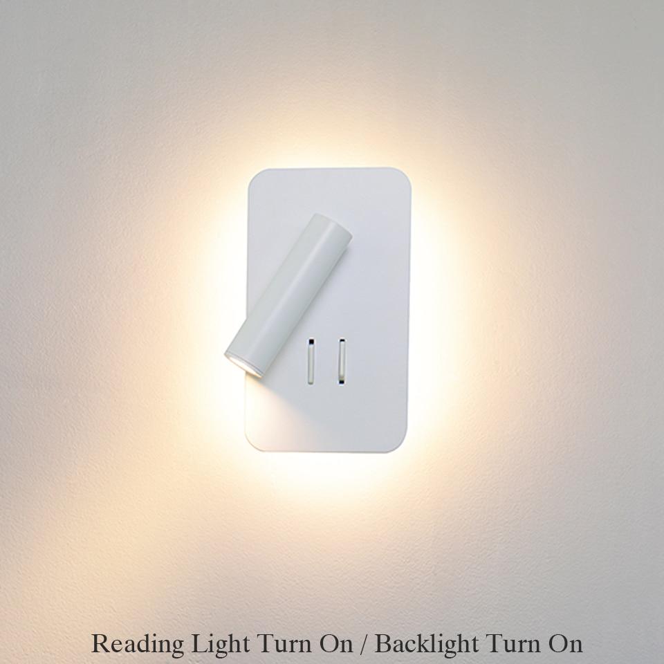 LED Wall Lamps Reading 3W 6W Strip light Back light bedroom Study living room  Sconce Adjustable With Switch Bedside Wall light