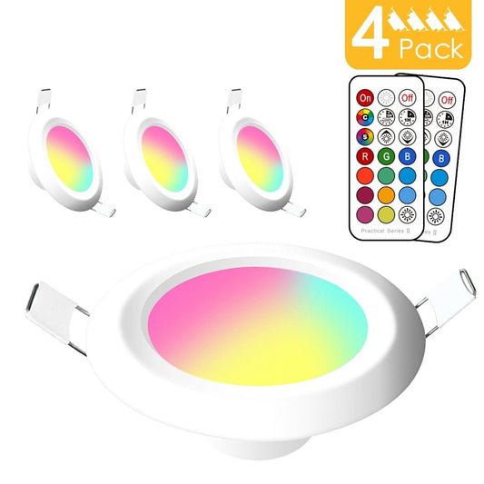 Dimmable LED Spot light 7W round downlight RGB Recessed Spot Ceiling  RGBW Color Changing Lamp for Room Bedroom Outdoor