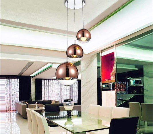 Modern TDixon Pendant Lights Gold Silver Mirror Ball Hanglamp Globe Glass Led Lamp Kitchen Living Room Bedroom Nordic Lamp