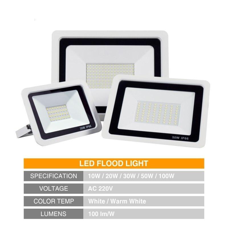 Outdoor LED Floodlight ACCold Warm White 10W 20W 30W 40W 50W IP66 Waterproof Spotlight Wall Lamp Square Hightway Lighting