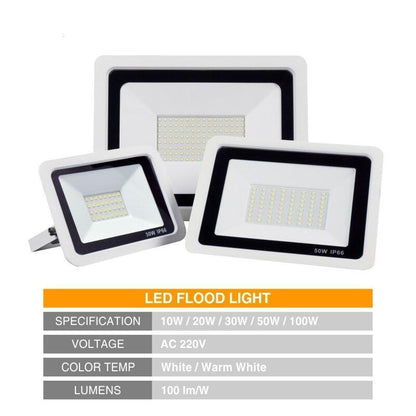 Outdoor LED Floodlight ACCold Warm White 10W 20W 30W 40W 50W IP66 Waterproof Spotlight Wall Lamp Square Hightway Lighting