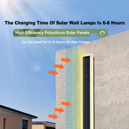 Solar Wall Lights Outdoor IP65 Waterproof LED 60CM Long Acrylic Lampshade 10W Wall Mount Light