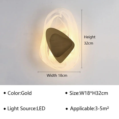 Modern LED Wall Lamp Crystal Art Glass Wall Light Bedside Sconce for BedroomBackground Aisle Stairs Patio Decor Lighting