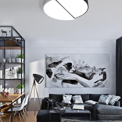 Modern Round Ceiing LED Light Sitting Room Absorb Dome Light Individual Originality Black and White Bedroom Balcony Lamp