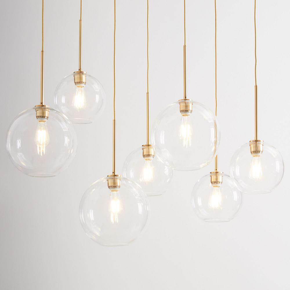 Modern Glass Ball Pendant Light Gradient Color Hanging Lamp Hanglamp Kitchen Light Fixture Dining Living Room Luminaire