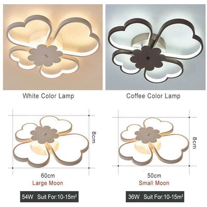Acrylic Kids Led Ceiling Lights For Study Room Flowers Lighting Fixtures Lampe Led Plafond Plafond Home 36W 54W Lampara Techo