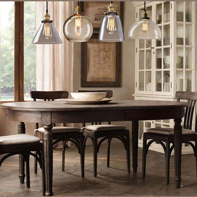 Simple American glass chandelier affordable retro industrial wind cafe bar single head restaurant lighting