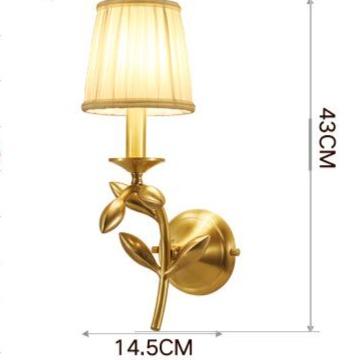 Simple European Style Flower Copper Wall Lamp