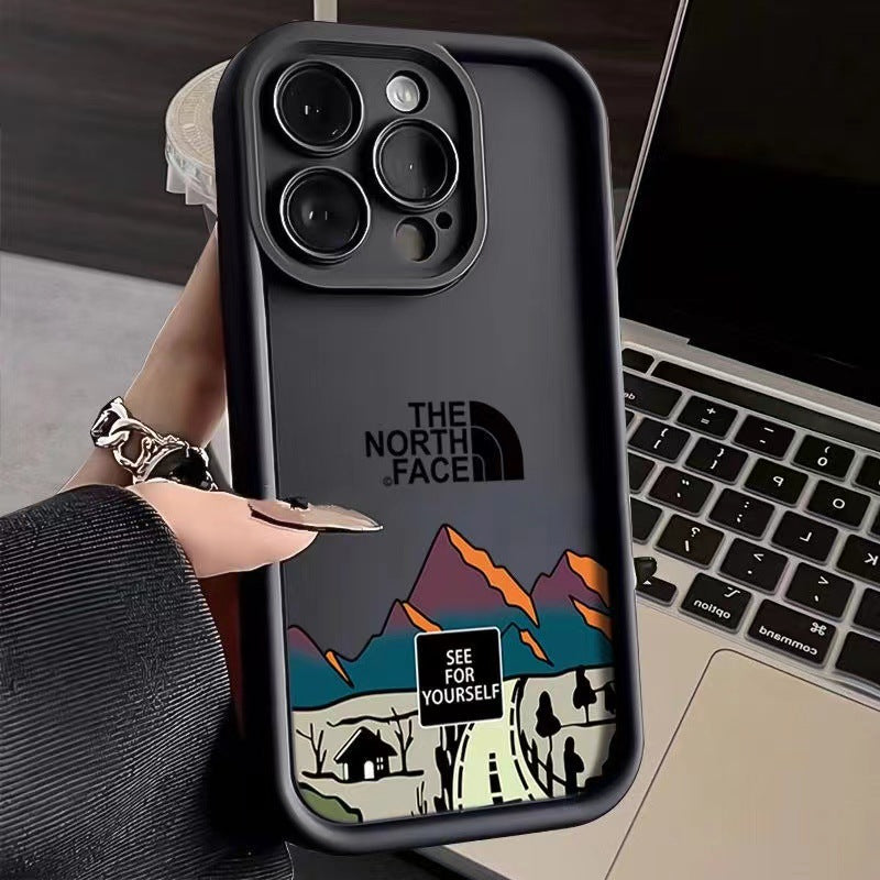 For IPhone 16 15 14 Mountain peak Road Phone Case13 12 11 Pro Max XR XS 7 8 15 16 Plus Fashion Soft Shockproof Back Matte Cover