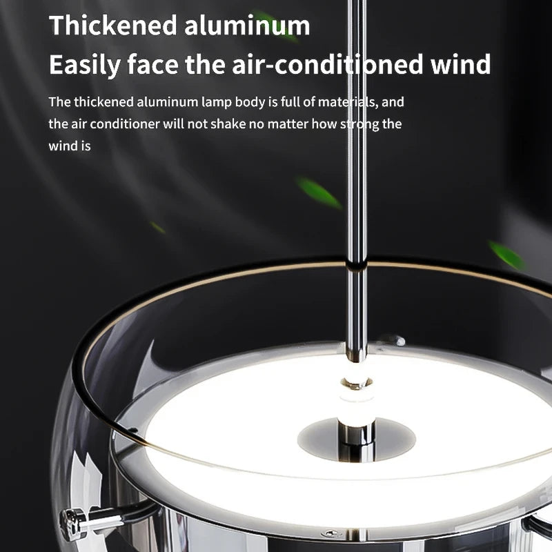 LED Modern Minimalist Dining Table Light Glass Restaurant Pendant Light, Single Head Three Head Restaurant Light Indoor Lighting