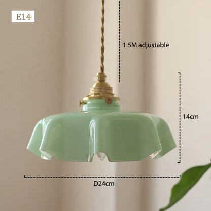 American retro French glass small chandelier Japanese floating window bar restaurant balcony bedroom bedside lamp