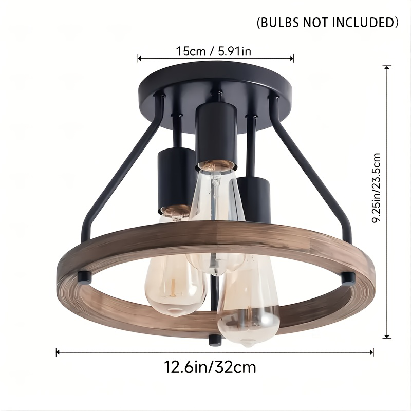Industrial Retro Embedded Ceiling Light Circular Ceiling Light Fixture