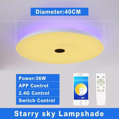 Modern LED Ceiling Lights Dimmable 36W 48W 72W APP Remote Control Bluetooth Music Light Speaker Foyer Bedroom Smart Ceiling Lamp