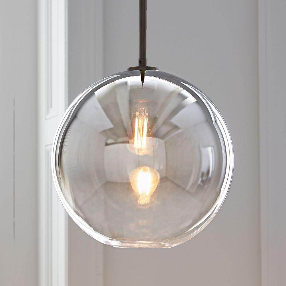 Modern Glass Ball Pendant Light Gradient Color Hanging Lamp Hanglamp Kitchen Light Fixture Dining Living Room Luminaire