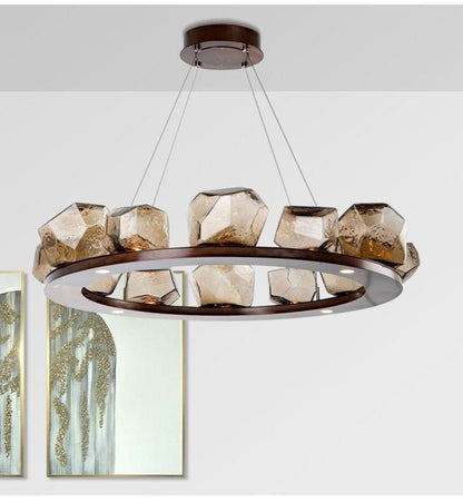 Nordic Creative Living Room Chandelier Modern Minimalist Shaped Glass