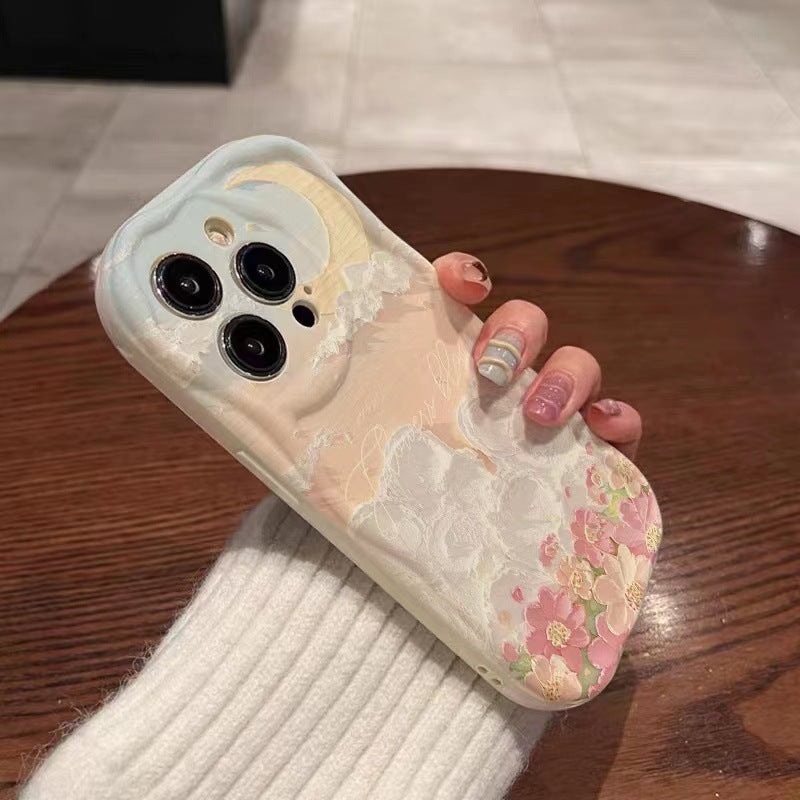 Suitable for Cloud Sea of Flowers for  Iphone16 15 14 13 12 11 7 8 Xr Xs Pro Fashion Phone Case