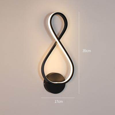 Creative Personality Led Bedroom Bedside Lamp Hotel Aisle Stairs Decorated with Aluminum Note Wall Lights