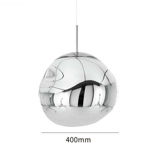 Modern 30/40cm Red Silver Gold Melt Glass Pendant Lamp Lava Irregular Creative Designer Hang Lamp For Living Room Bedroom