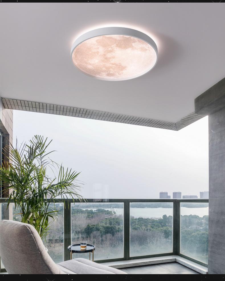 New Modern Simple Round Bread Lamp Creative Net Red Moon Ceiling Lamp