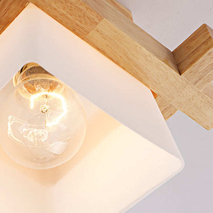 Solid Wood Aisle Lamp Simple Wood Art Restaurant Corridor Porch Wooden Ceiling Lamp