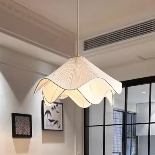 Pendant Lamp LED Nordic Minimalist white fabric flower Chandelier Living Room Bedroom Home Decor Lighting