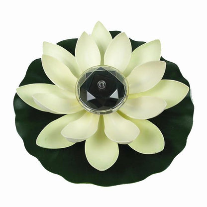 Solar Powered LED Flower Light Floating Fountain Pond Garden Pool Lamp Realistic Lotus shape Led Bright Lamps Bulb