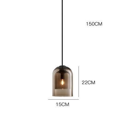 Postmodern Minimalist Iron Restaurant Single-headed Glass Chandelier Bedroom Bedside Bar Cafe Study Small Chandelier
