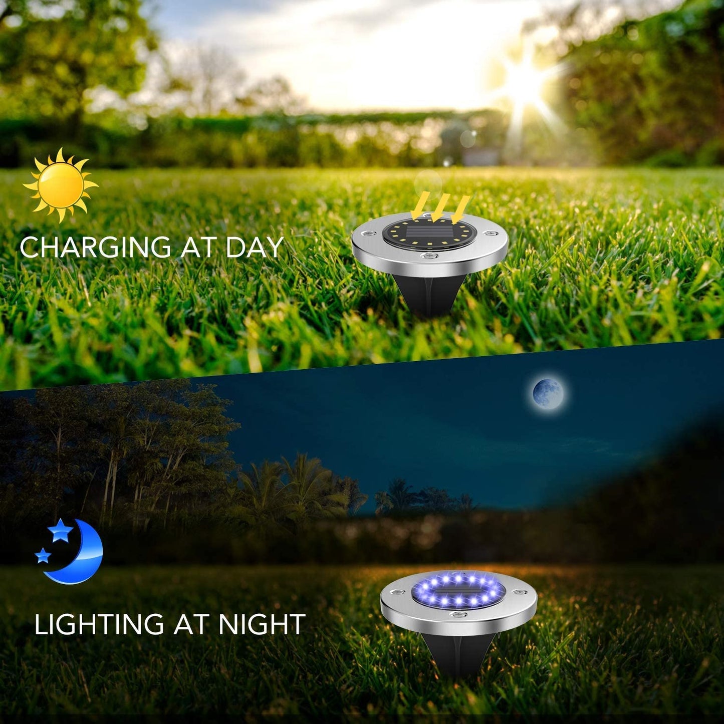 Soalr Garden Light Solar Pathway Lamp Outdoor Disk Light 16led Lawn Lights Garden Decoration Waterproof Solar Lamp Ground Light