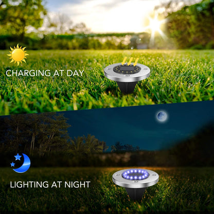 Soalr Garden Light Solar Pathway Lamp Outdoor Disk Light 16led Lawn Lights Garden Decoration Waterproof Solar Lamp Ground Light