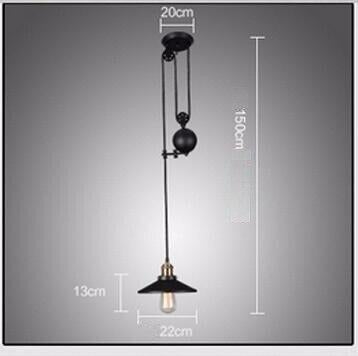 Loft Hanglamp Retro Wrought Iron Vintage Chandeliers Industrial Adjustable Pulley Loft Pendant Lamps Hanging Lamp Fixture