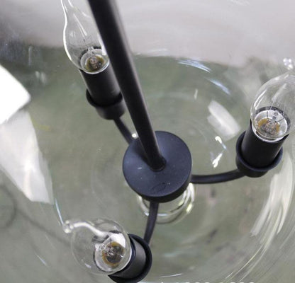 Round American Country Glass Chandelier Candle Lamp Bucket Chandelier