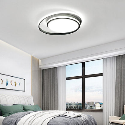 Round Modern Led Ceiling Lights For Living Room Bedroom Fixture Remote Controller+Dimmable White Or Black Ceiling Lamp