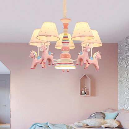 Chandelier Children's Room Lamp Boy And Girl Baby Bedroom Chandelier Nordic Pastoral  Cartoon Creative Pegasus Lamps