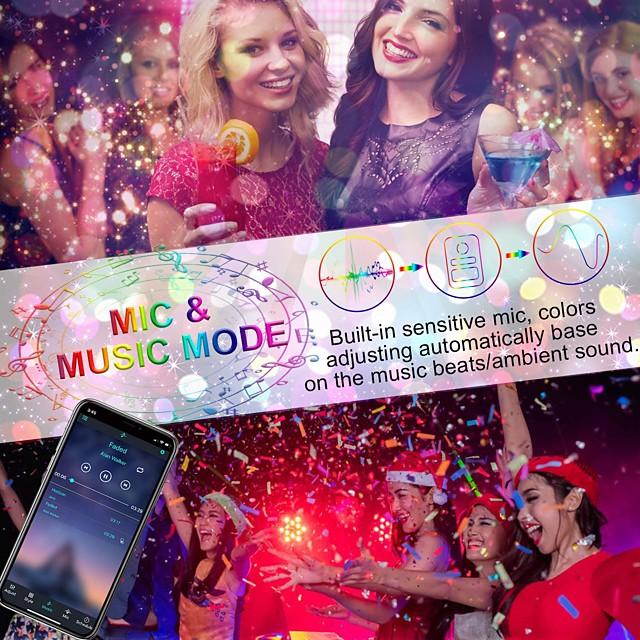20M LED Strip Lights RGB LED Light Strip Music Sync 1200LEDs LED Strip 2835 SMD Color Changing LED Strip Light Bluetooth Controller and 40 Key Remote LED Lights for Bedroom Home Party