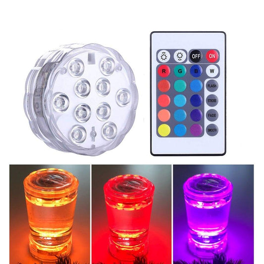 Underwater Light Waterproof Battery Operated 10LED Multi Color Submersible LED Lamp for Fish Tank Swimming Pool Wedding Party