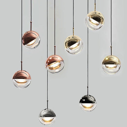 Nordic Loft Rose Gold crystal Ball Pendant Light Personality Designer Aisle Bar Living Room Bedside Suspension Light Fixtures