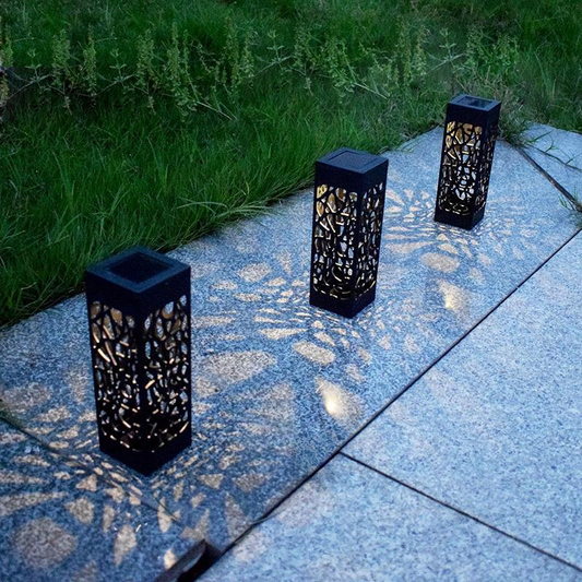 LED solar lawn light outdoor waterproof hollow solar lamp garden courtyard pathway landscape led light lighting decoration