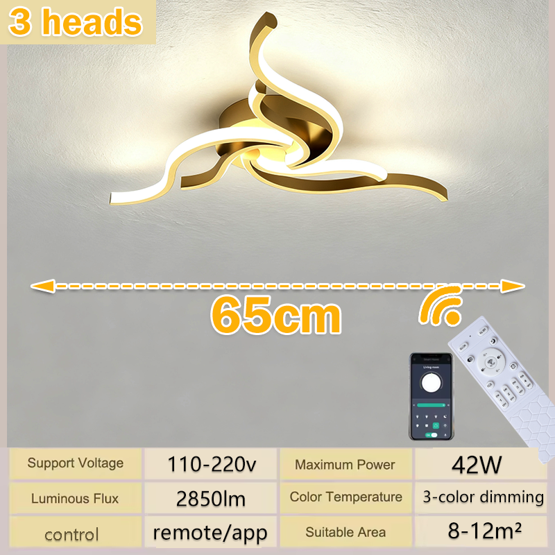LED Ceiling Light Remote Control 3 Colors APP Dimming Lamp AC 110V 220V Aluminum For Living Room Bedroom