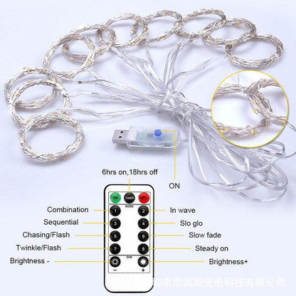 3M LED USB Power Remote Control Curtain Christmas Garland Lights Fairy Lights LED String Lights Party Garden Home Wedding Decor