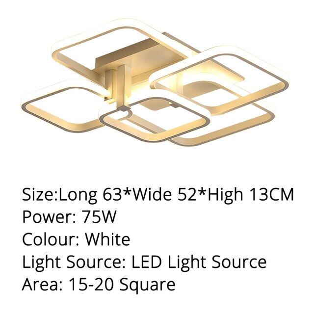 Grey White Rectangle Shape Modern LED Ceiling Lights For Living Room Bed Room Studio Lighting Creative Modern Ceiling Lamp