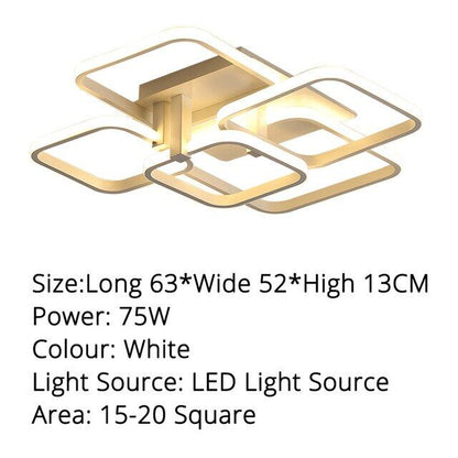 Grey White Rectangle Shape Modern LED Ceiling Lights For Living Room Bed Room Studio Lighting Creative Modern Ceiling Lamp