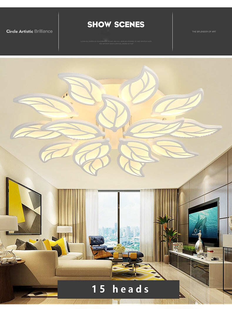 New Style Led Ceiling Light Leaf-shape For Living Room Study Room Bedroom Home Decoration Lamp Fixtures With APP Remote