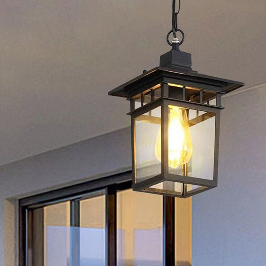 Vintage E27 Outdoor Waterproof and Rust-proof Courtyard Lamp Corridor Aisle Balcony Chandelier Villa Garden Pendant Light